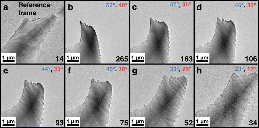 TEM images of oxide sample exhibiting flexoelectric effect