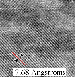 [HREM image of dimer rows.]